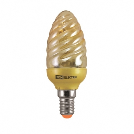 TDM ELECTRIC SQ0323-0142 Лампа энергосберегающая КЛЛ-СGT-11 Вт-2700 К–Е14 TDM (золотая витая свеча) (mini)